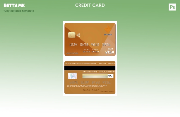 Модерен стил Бурунди Пристап шаблон за банкарска виза картичка